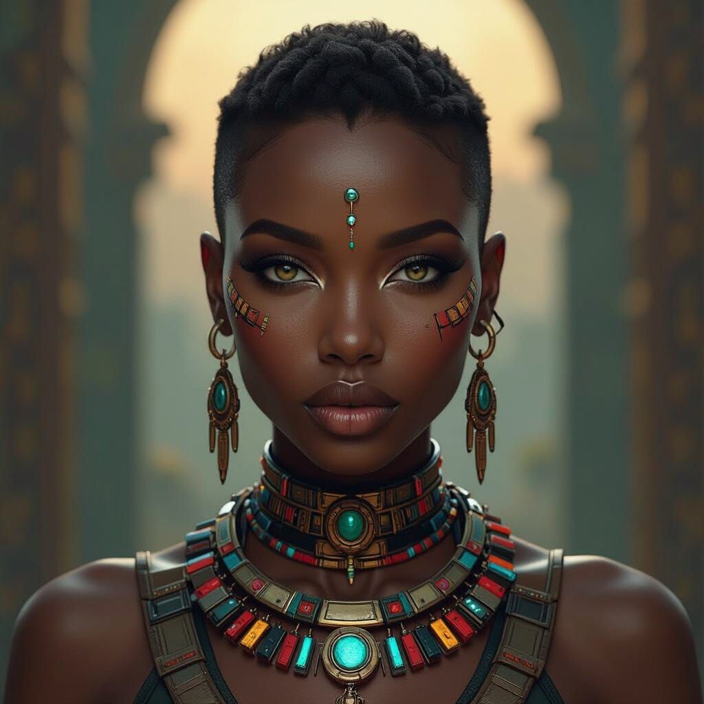 Futuristic Tribal Woman Portrait in Unreal Engine 5