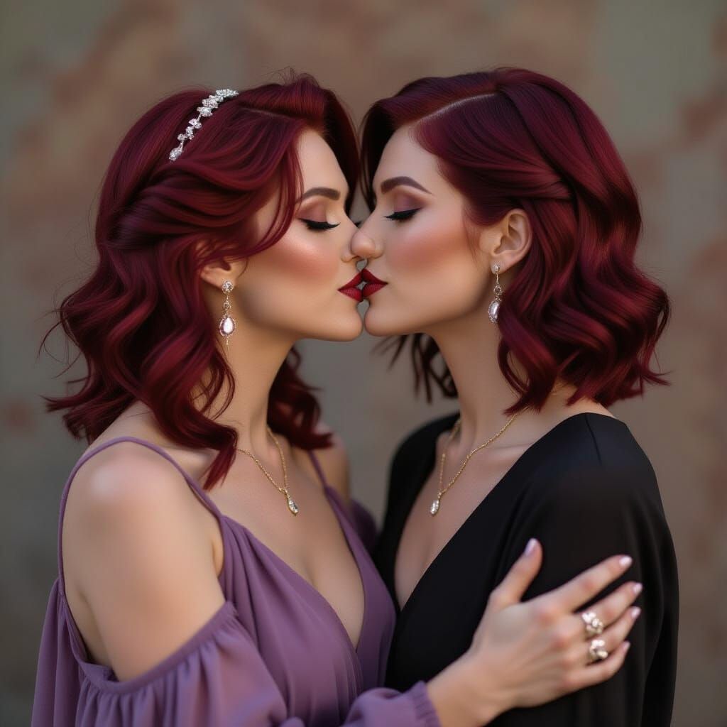 Passionate Kiss Between Androgynous Transgender Couple