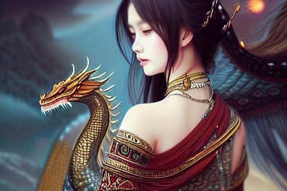Asian Dragon Lady #4 v3 evolution