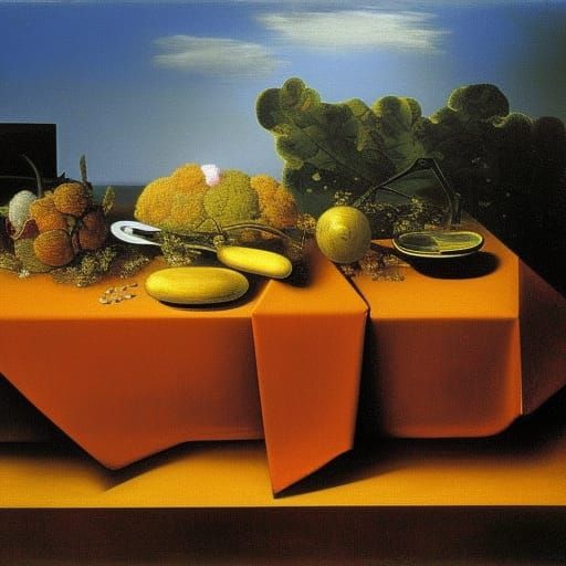 Surreal Abstract Composition in Triadic Colors