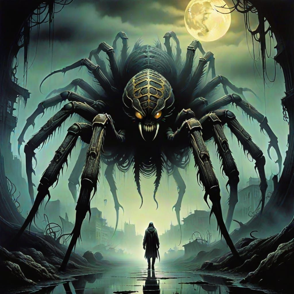 Majestic Chimera Tarantula in Dark Fantasy Style