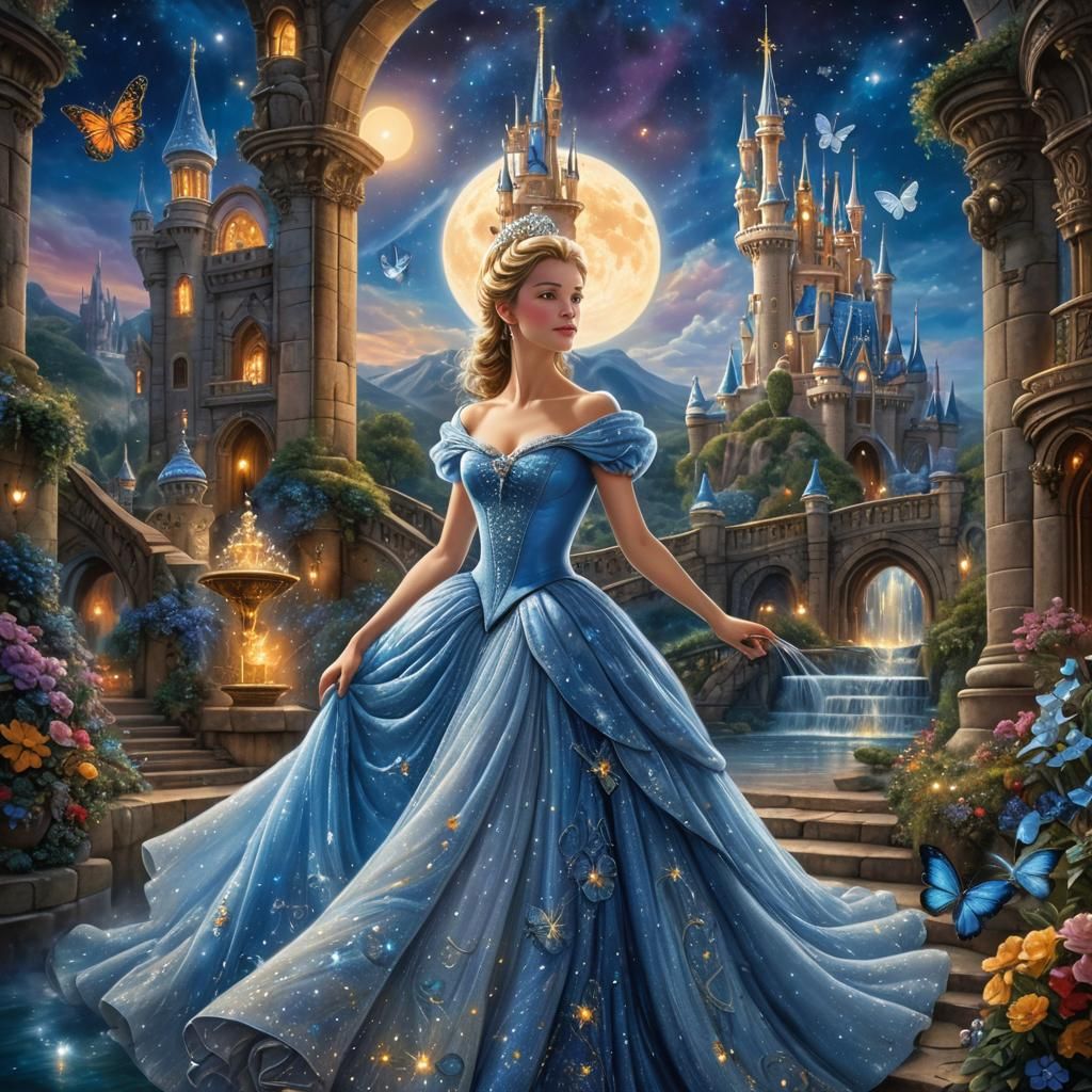 Cinderella's Magical Transformation: A Digital Masterpiece