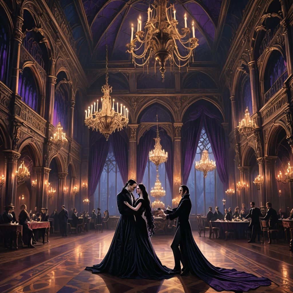 Dracula and Morticia's Gothic Ballroom Dance
