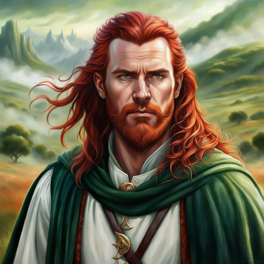 Heroic Man Portrait in Lord of the Rings Style
