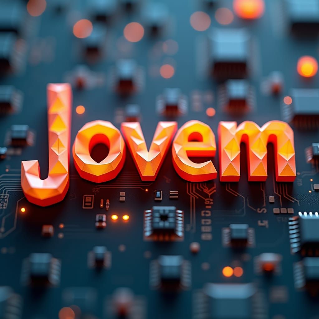 Futuristic Origami Logo for Jovem Cell in 8K Resolution