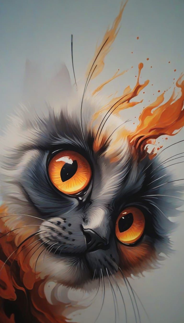 Abstract Expressionist Portrait of a Woman with Bold Brushst...