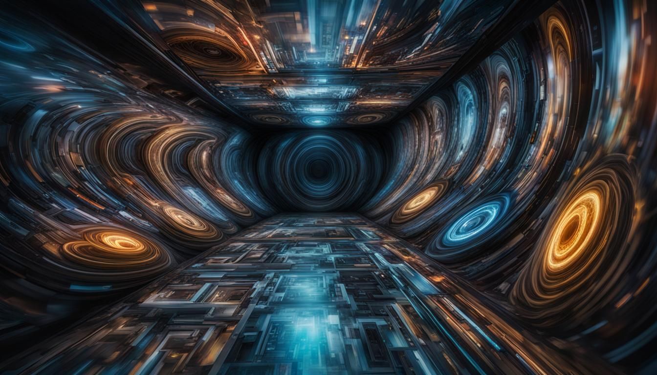 Dark Alien Room with Eerie Time Warps