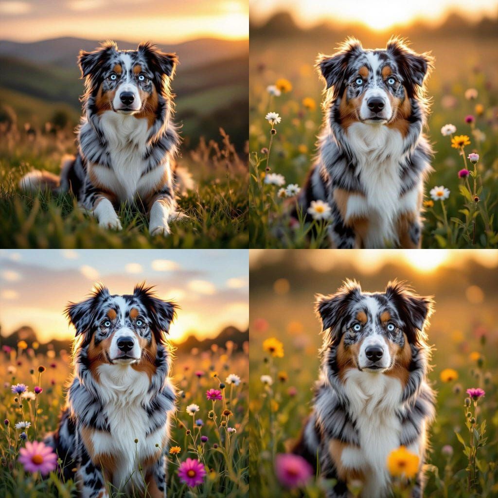 Adorable Australian Shepherd Dog Portrait