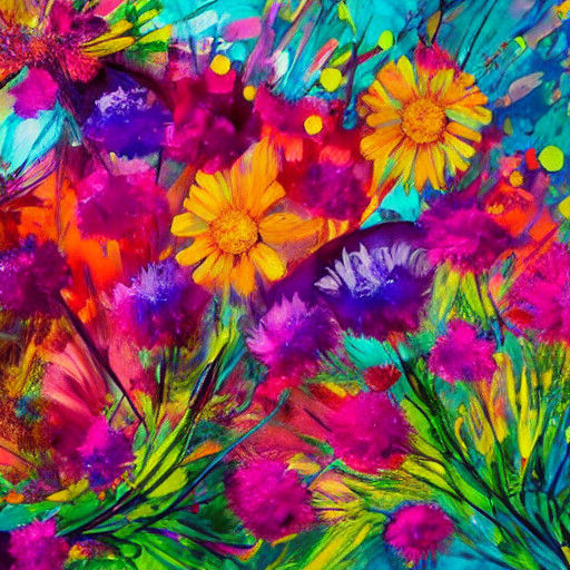 Vibrant Sunset Bloom in Ethereal Geometric Abstraction