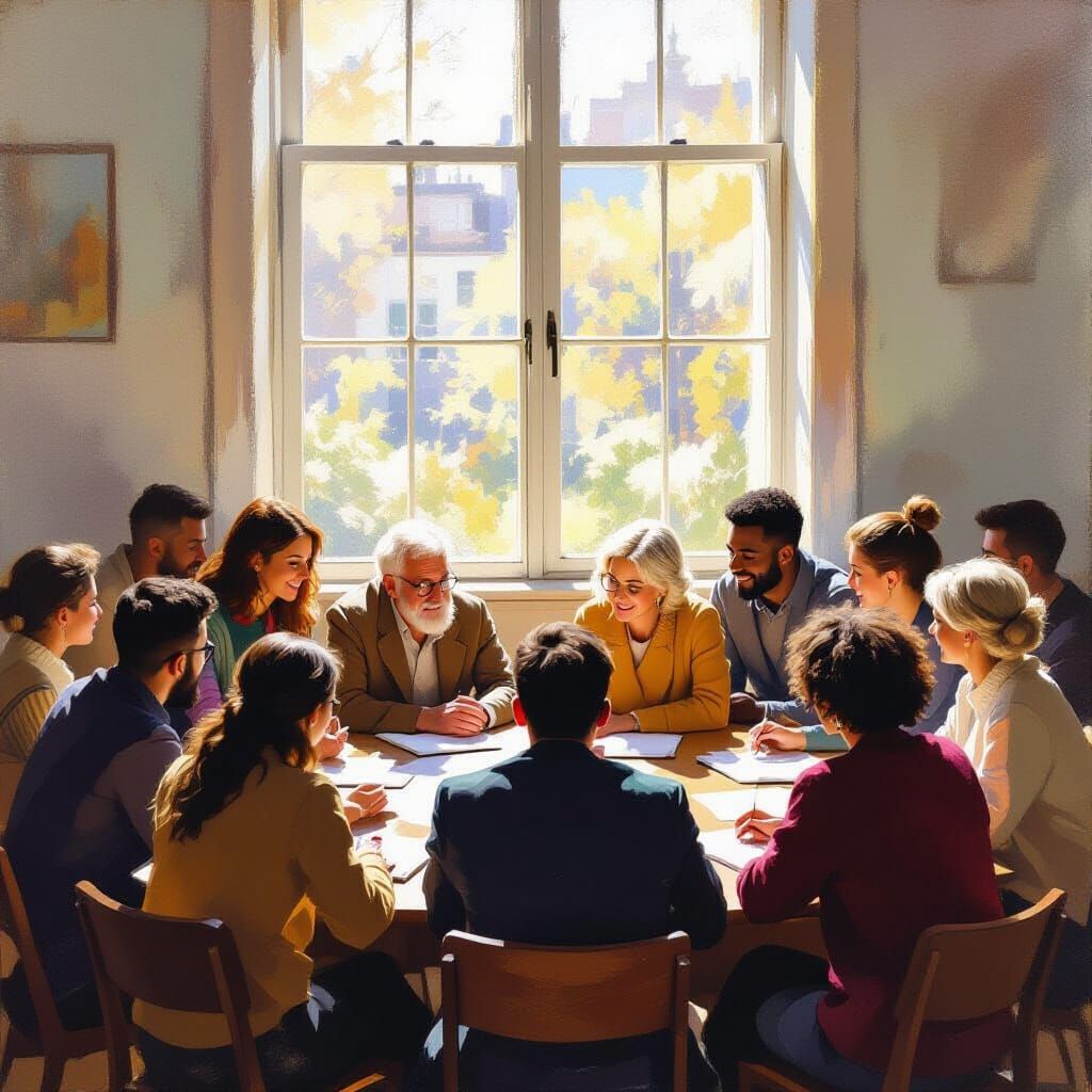 Diverse Classroom Learning in Impressionistic Oil Style