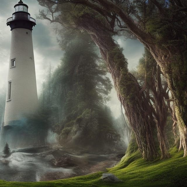 Leaning Lighthouse Beyond Fairytale Forest