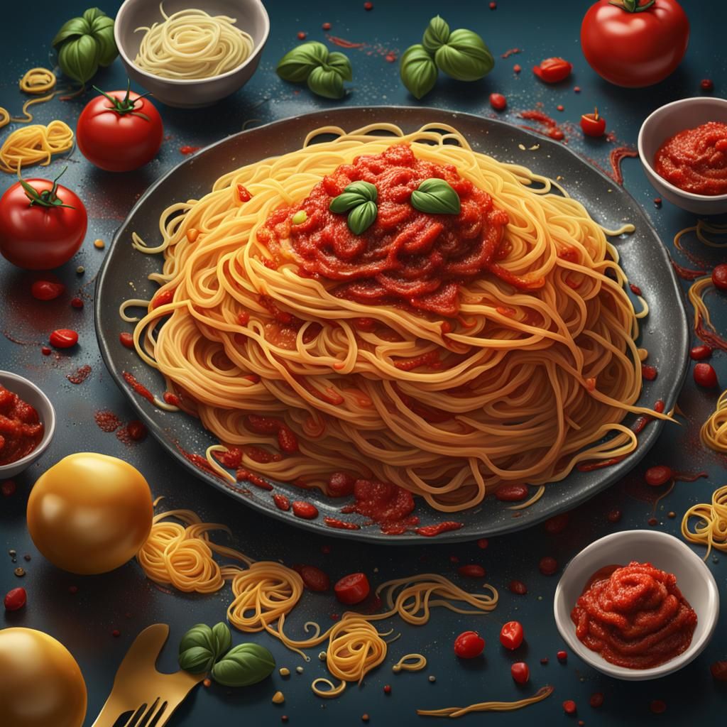 Impasto Spaghetti: A Digital Food Painting