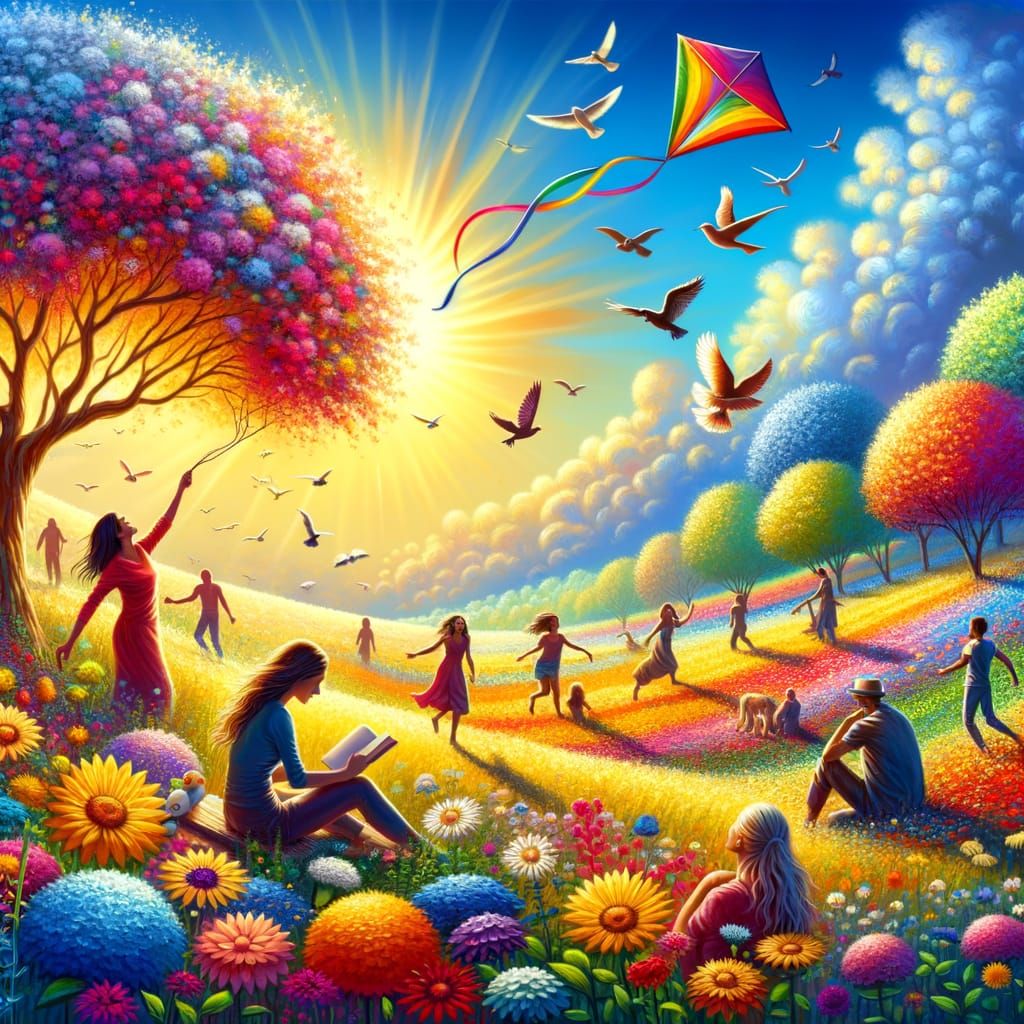 Colorful Celebration of Joy and Happiness in a Vibrant Lands...