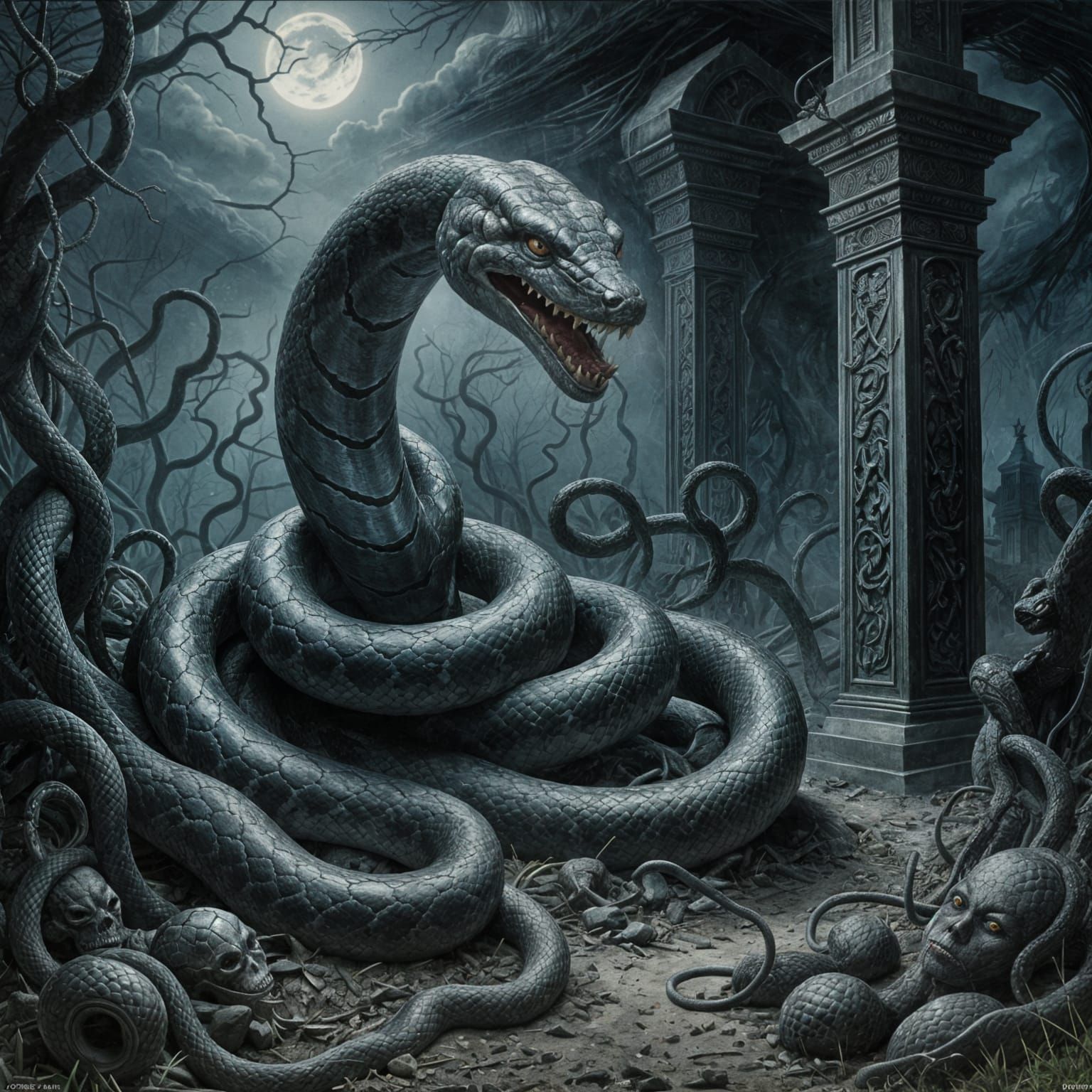 Grave Serpent in Biomechanical Style