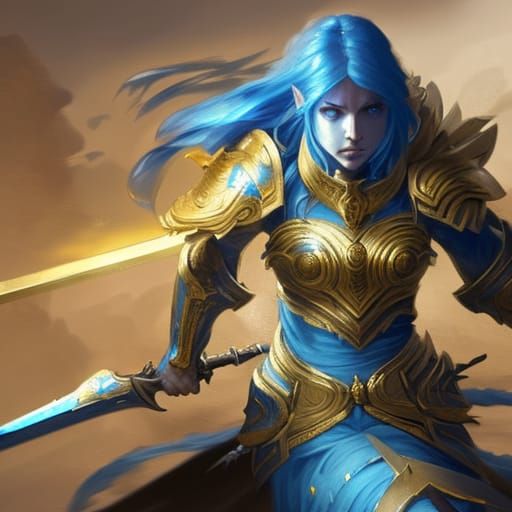 Golden Sword of Promised Victory: Dark Fantasy Art