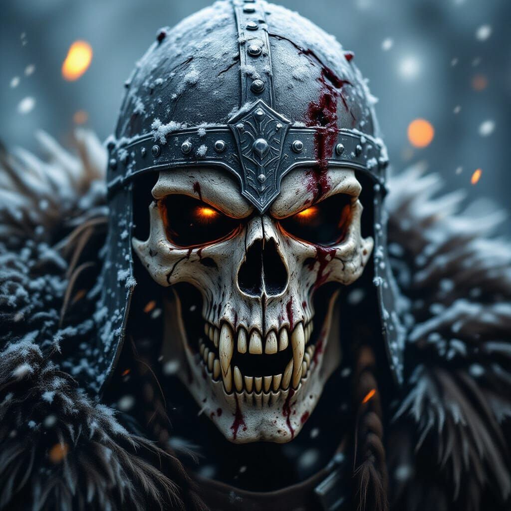 Barbarian Helmet Forged from Predator Skull