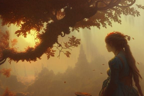 Colorful Anime Horror Painting with Dynamic Lighting