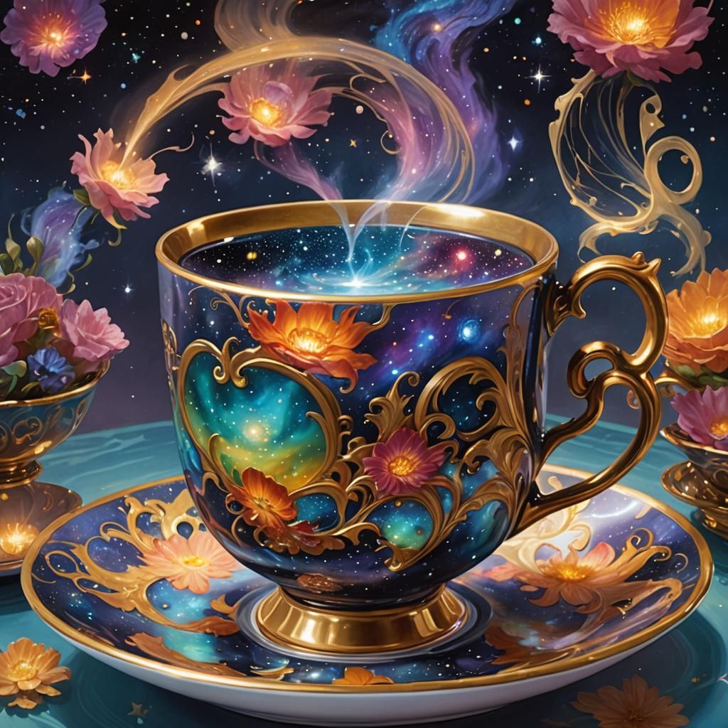 Galaxy in a Teacup: Art Nouveau Concept