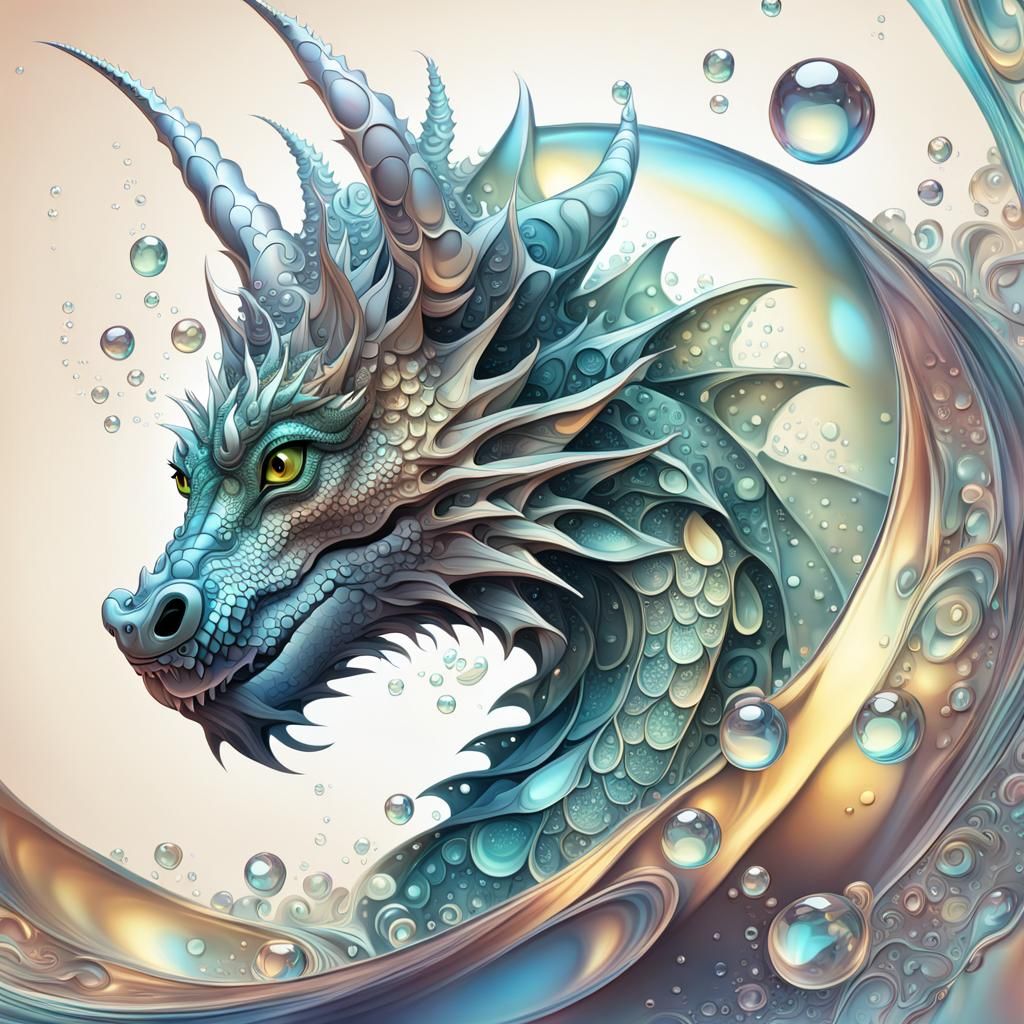 Dragon in Bubble Bath: Abstract Vector Fractal