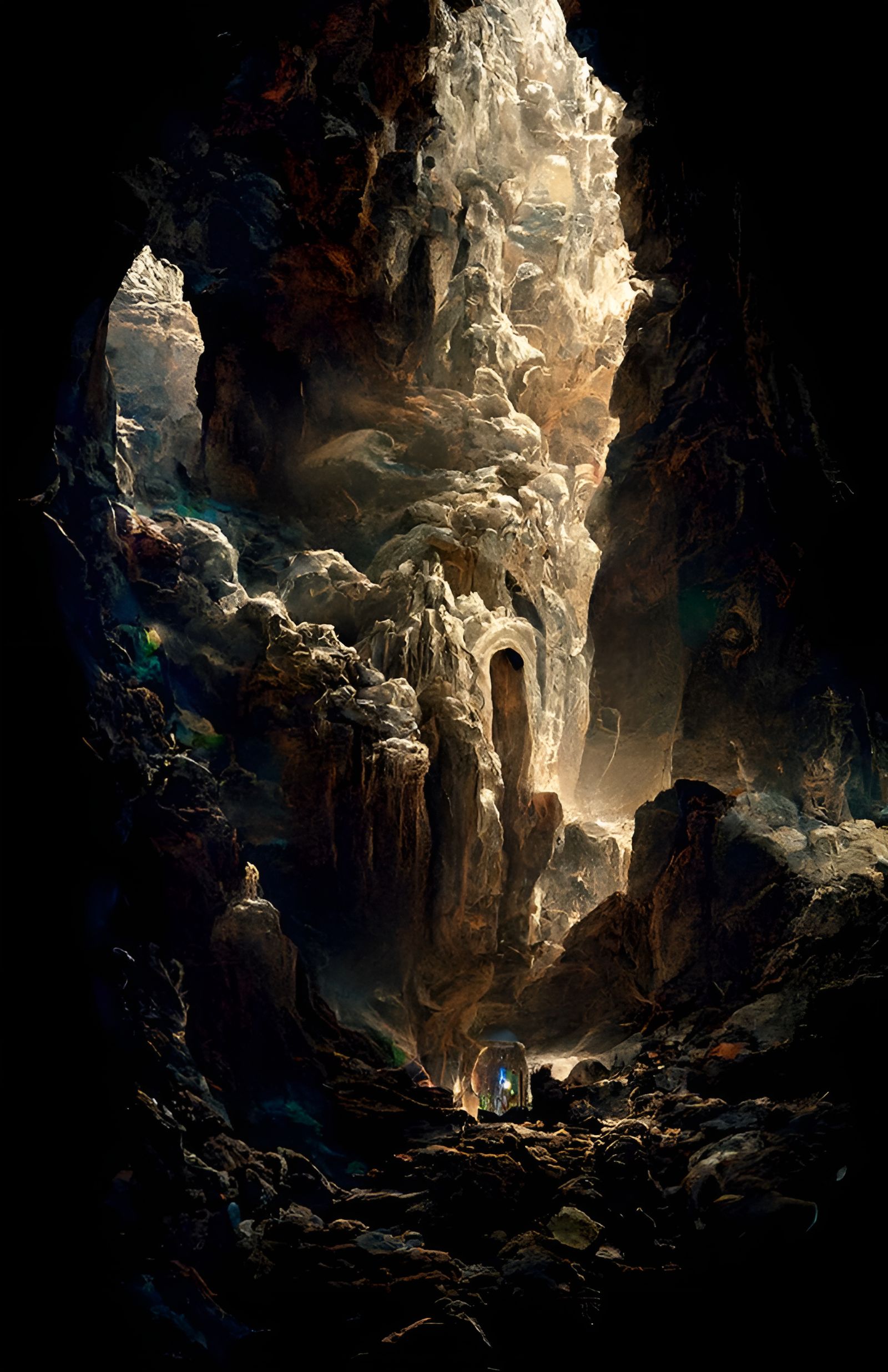 Crystal Cave Portal to Alien World: Digital Art