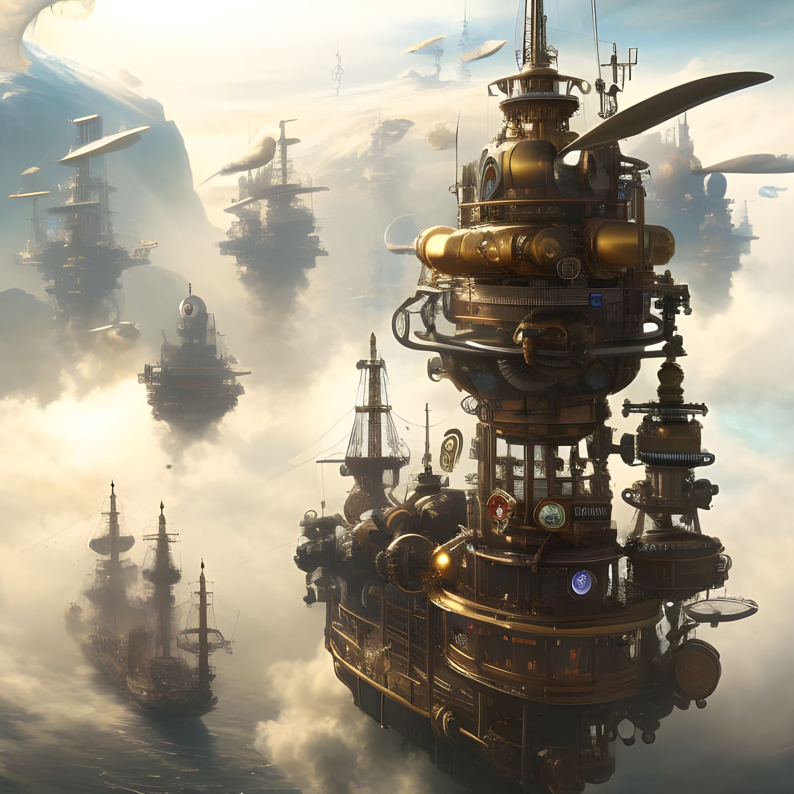 Steampunk Colony in Jupiter's Clouds