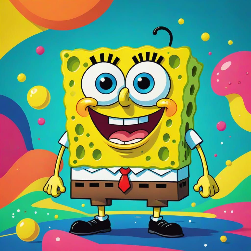 SpongeBob Character with Oversized Features, 2D Animation