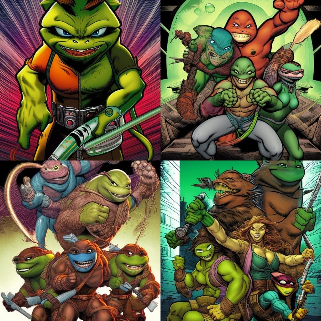 Teenage Mutant Ninja Turtles as Addicts in Comic Art