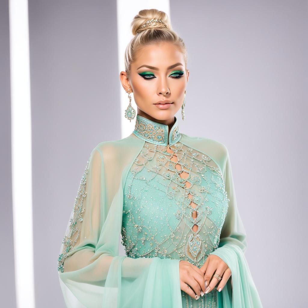 Variscite Goddess of Harmony in Ethereal Style