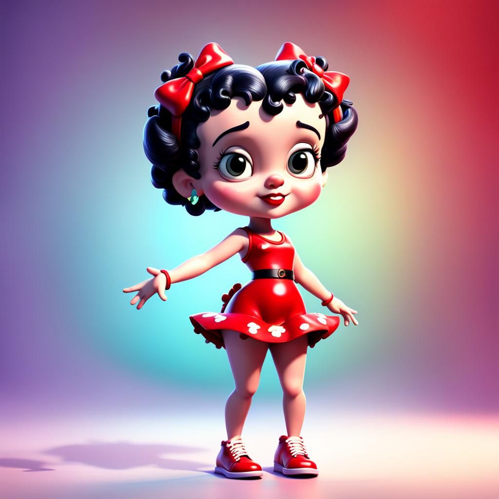 Baby Betty Boop: Pixar-Style 3D Digital Art