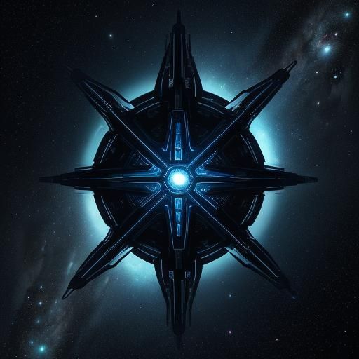 Sleek Coffin Spaceship in Deep Space