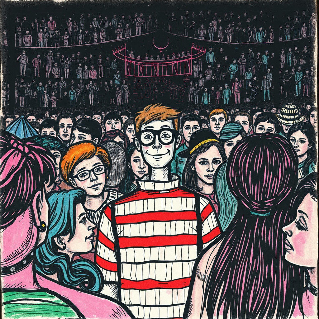 Waldo Hides Anonymously: Scratch Paper Etching Doodle Art