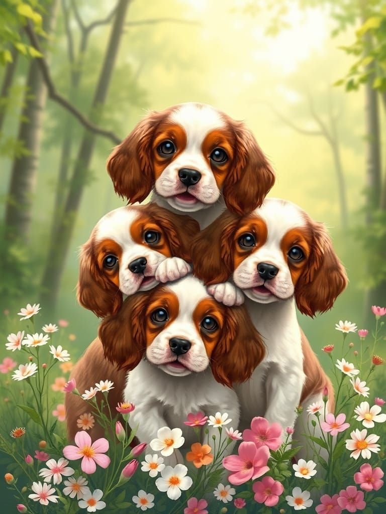 Stack of Spaniels