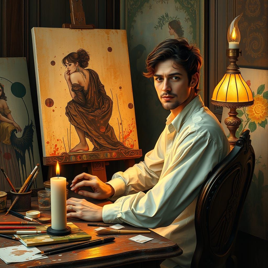 A Visionary Artist in Warm, Golden Light