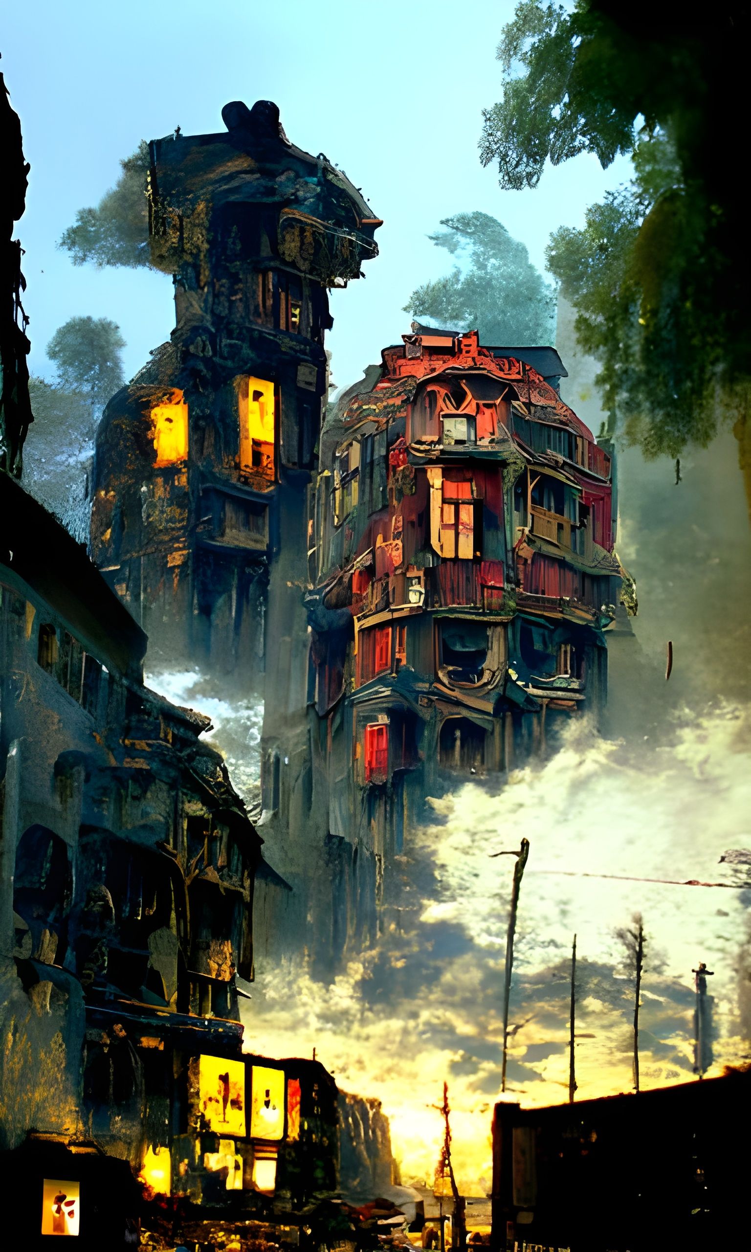 Post-Apocalyptic Slums in Dark Romantic Style