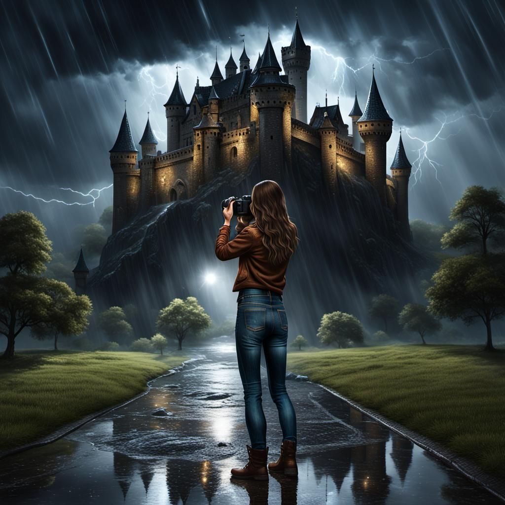 Photographer Captures Stormy Castle, Dark Fantasy Concept Ar...