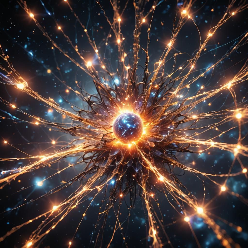 Ethereal Ionized Particle in Space: 3D Render