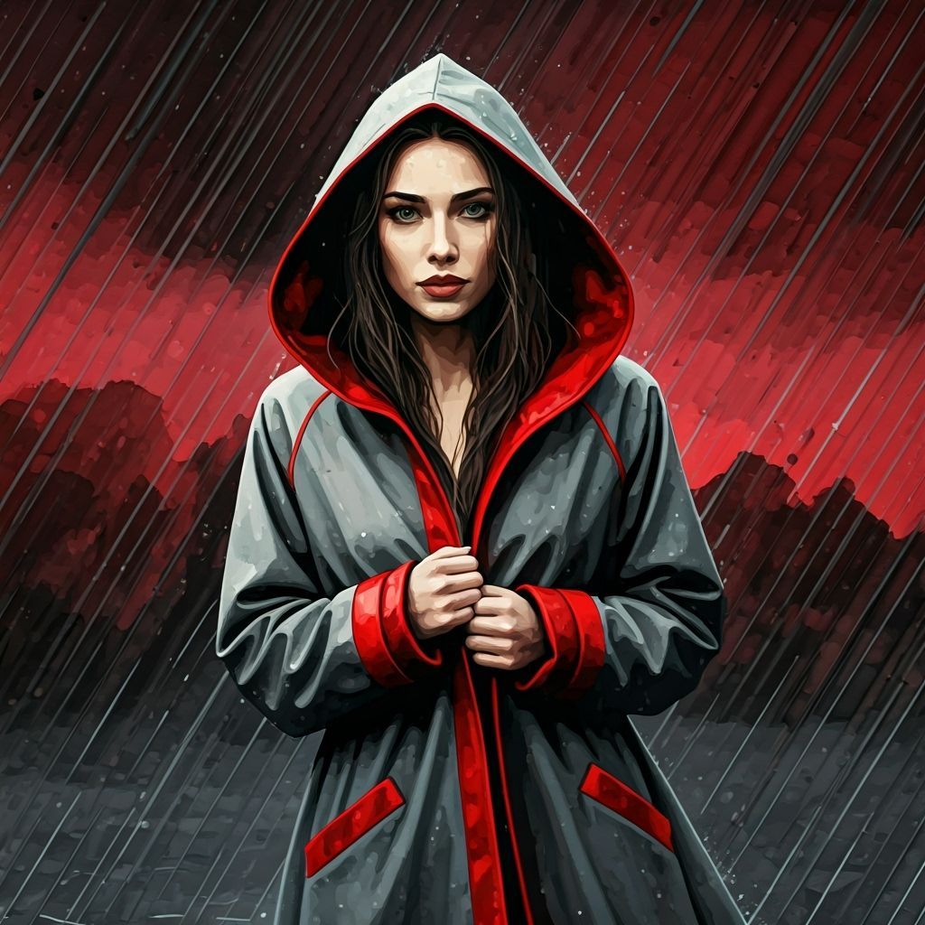 Woman in Rain: Alcohol Ink Portrait