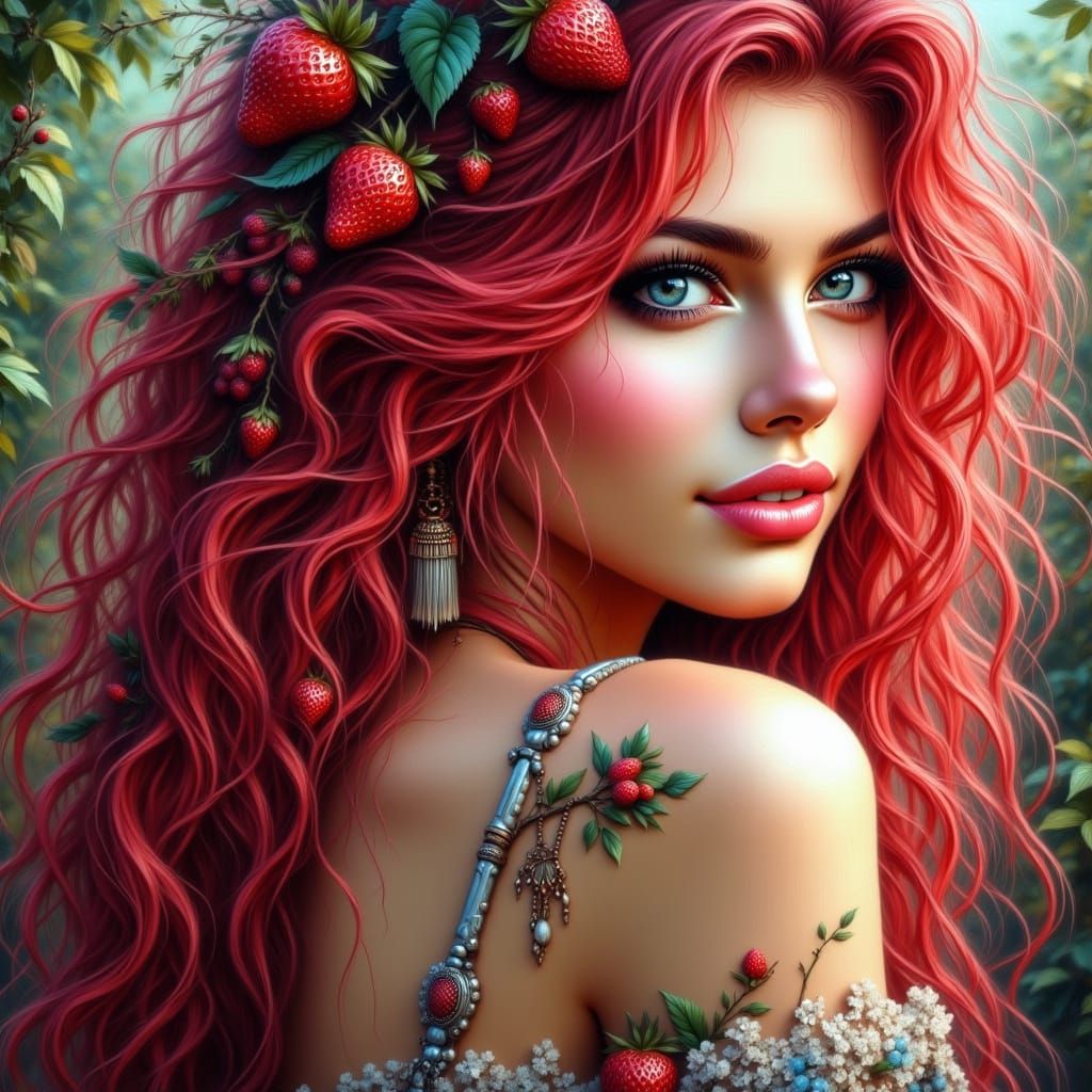 <lora:Beautiful women:1.0> Strawberry Shortcake all grown up...