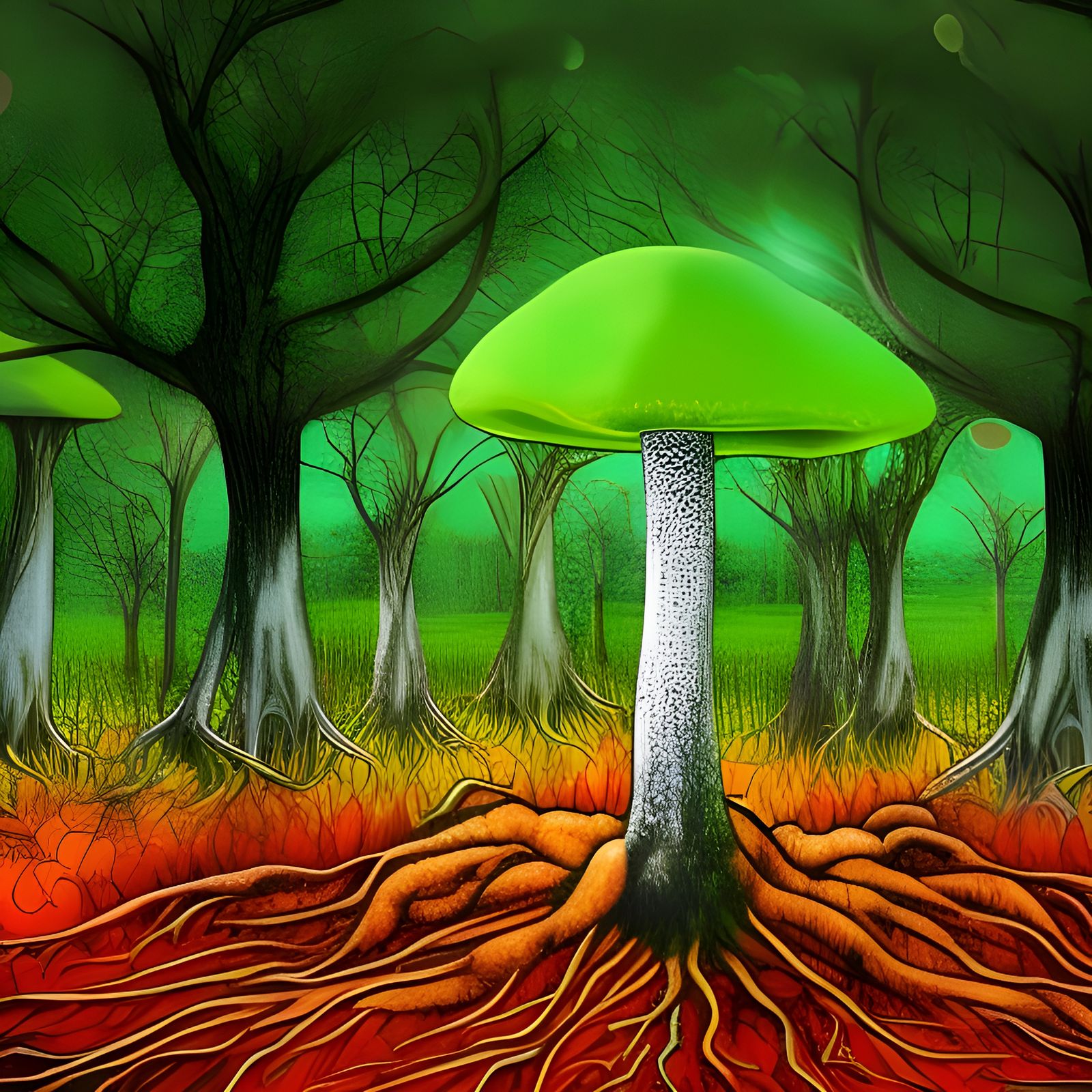 Psychedelic Mushroom Forest Dreamscape