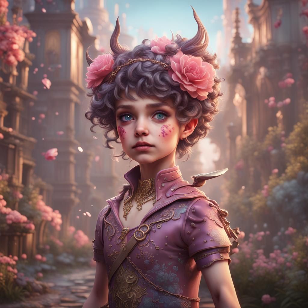 Girly Boy in Detailed Fantasy Concept Art