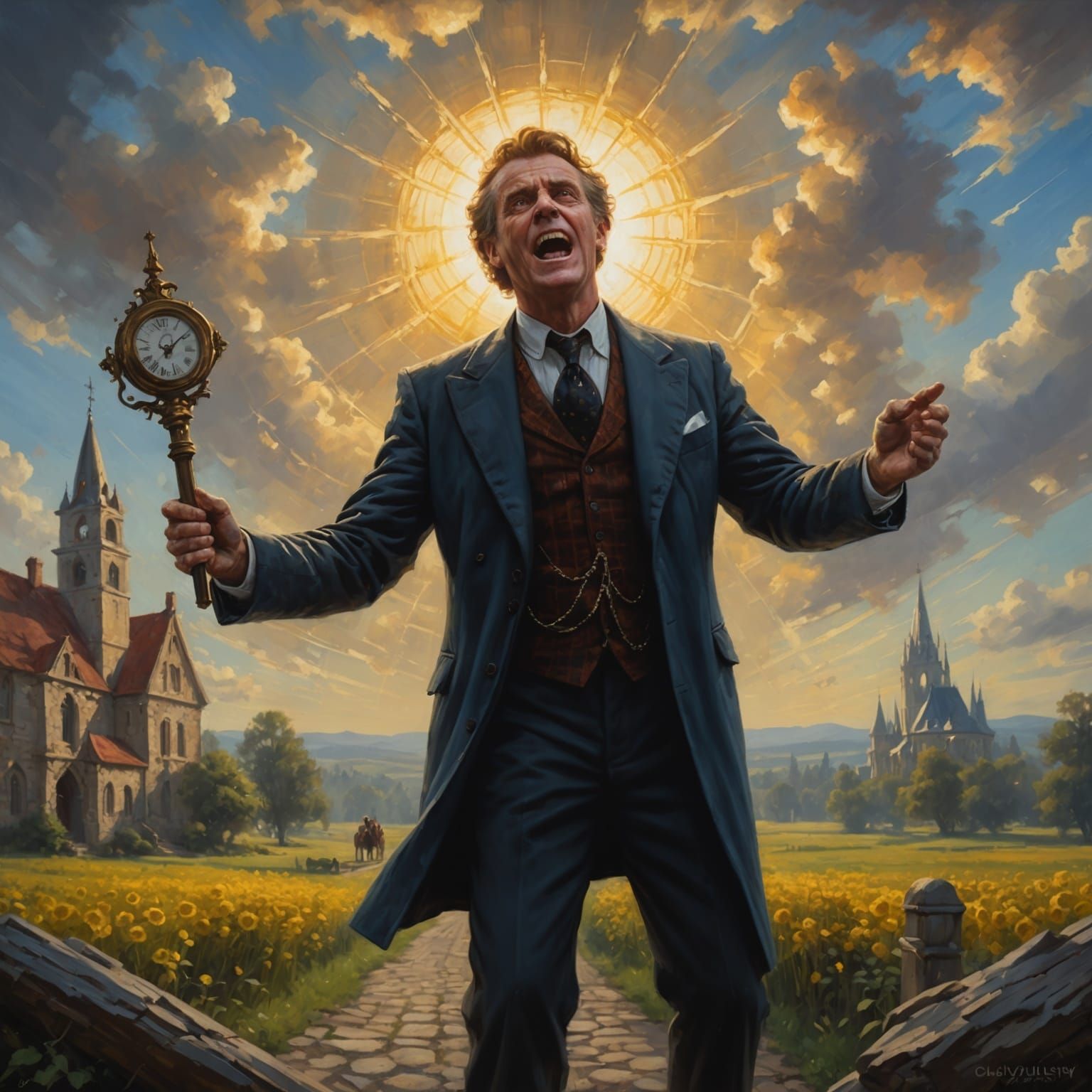 Sinister Madness: An Oil Painting of Horror