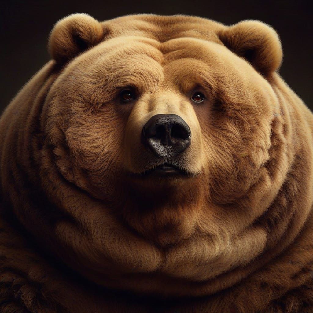 Sarcastic Grizzly Bear Portrait in Studio