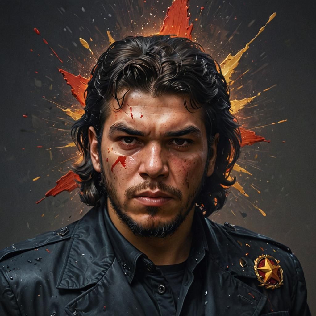 Che Guevara with a resolute stare.