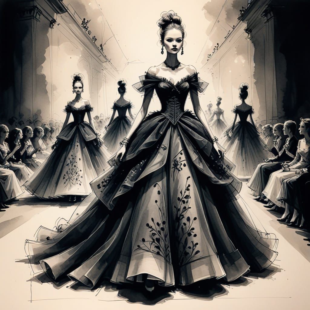 Stick Figure Fashionistas Strut Down the Catwalk in 18th Cen...