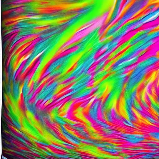 Majestic Mountains and Green Valley in Impressionistic Oil S...