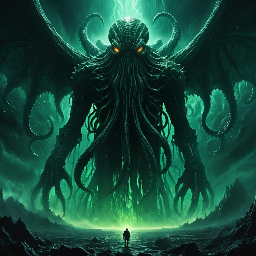 Cthulhu Emerges Through Space Rift: Gothic Horror