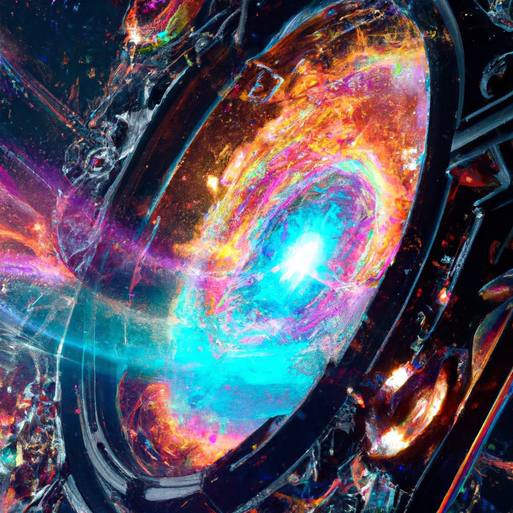 Cosmic Time Portal in Space, Detailed Digital Art