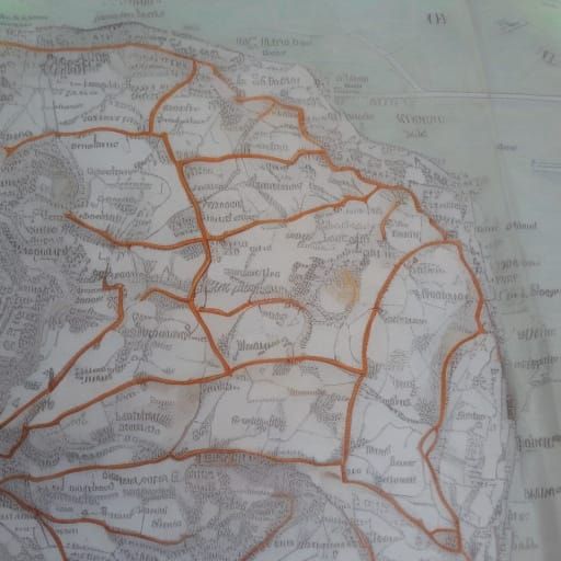 North Polar Projection of Mars Map on Parchment