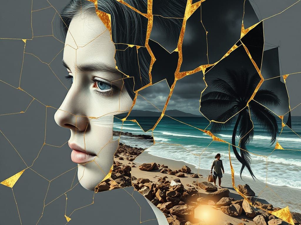 Surreal Coastal Landscapes in Double Exposure Style