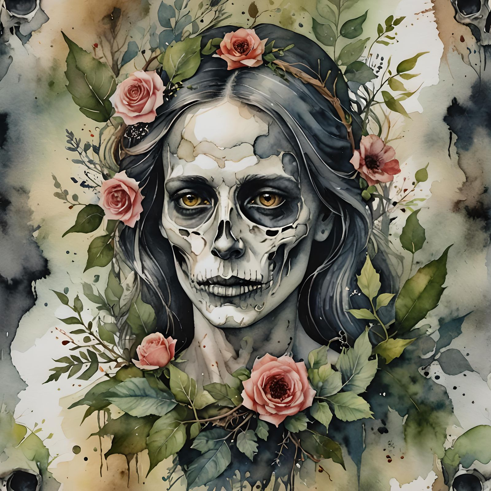 Portrait, mysterious, avant garde, memento mori, nature, wat...